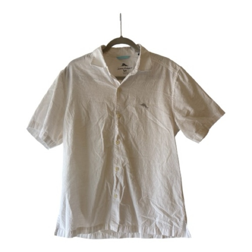 Tommy Bahama Men’s Button Up Shirt Size M White Short Sleeve Casual Beach Shirt